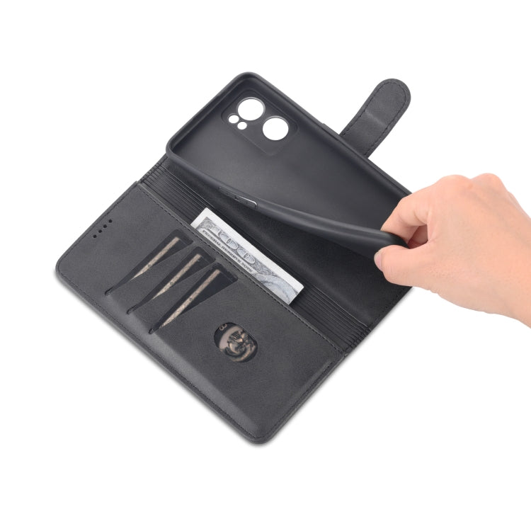 For OPPO Reno7 Global AZNS Skin Feel Calf Texture Flip Leather Phone Case