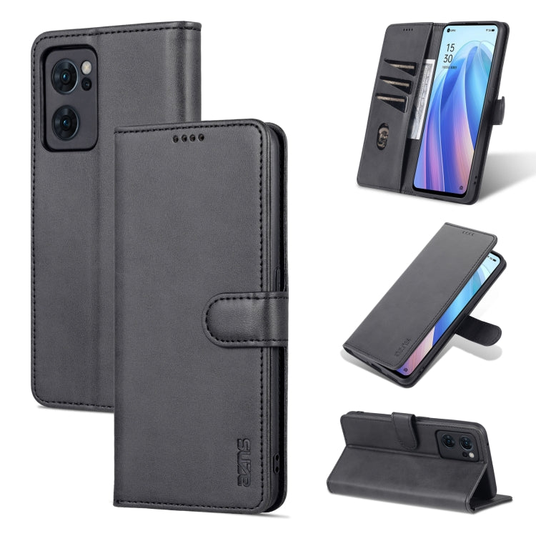 For OPPO Reno7 SE 5G AZNS Skin Feel Calf Texture Flip Leather Phone Case