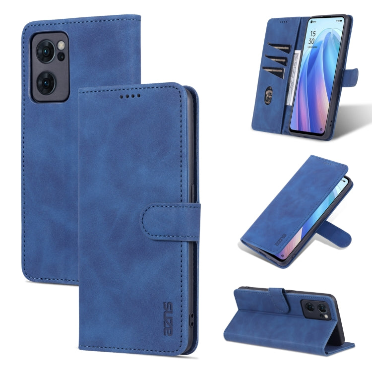 For OPPO Reno7 SE 5G AZNS Skin Feel Calf Texture Flip Leather Phone Case