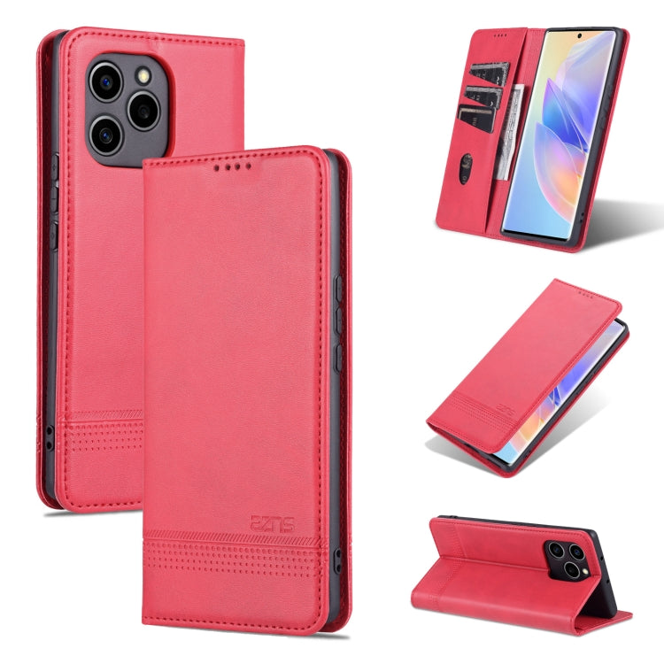 For Honor 60 SE AZNS Magnetic Calf Texture Flip Leather Phone Case
