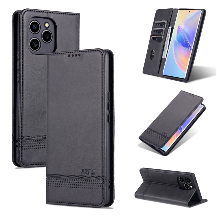 For Honor 60 SE AZNS Magnetic Calf Texture Flip Leather Phone Case