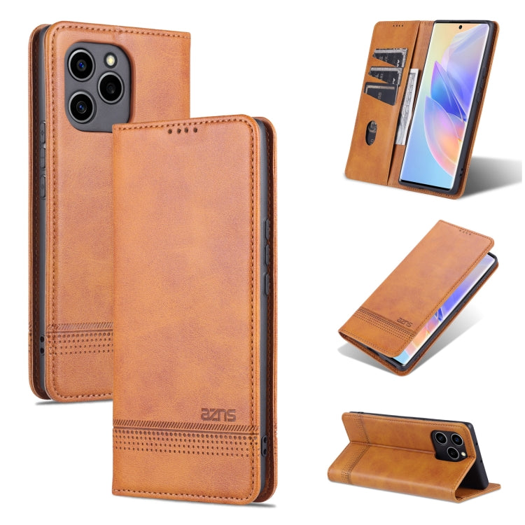 For Honor 60 SE AZNS Magnetic Calf Texture Flip Leather Phone Case