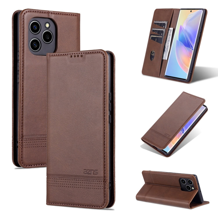 For Honor 60 SE AZNS Magnetic Calf Texture Flip Leather Phone Case