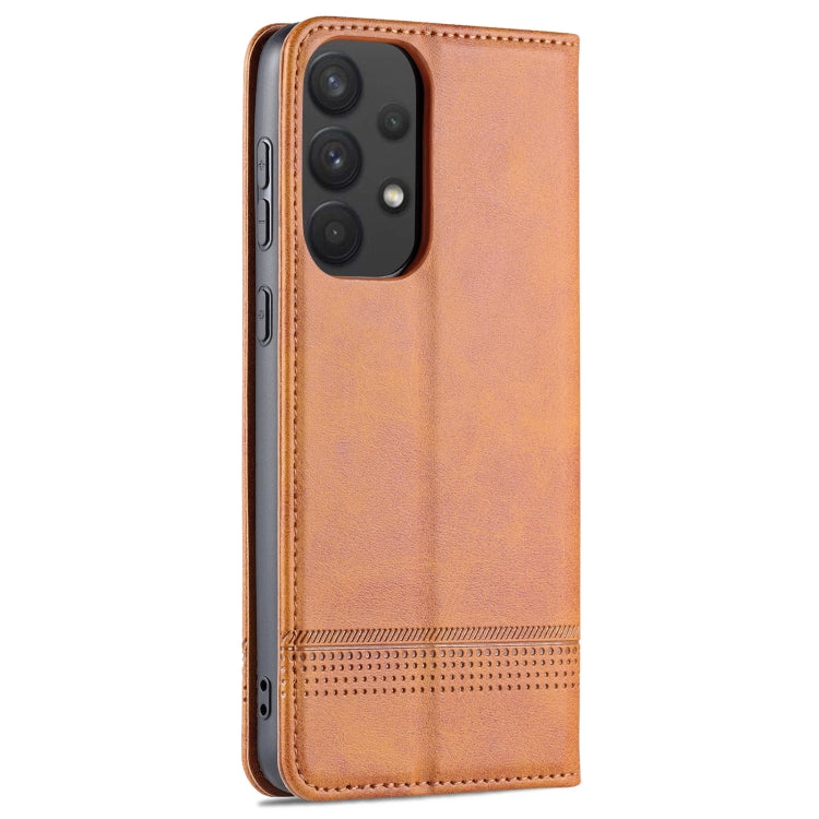 For Samsung Galaxy A73 5G AZNS Magnetic Calf Texture Flip Leather Phone Case