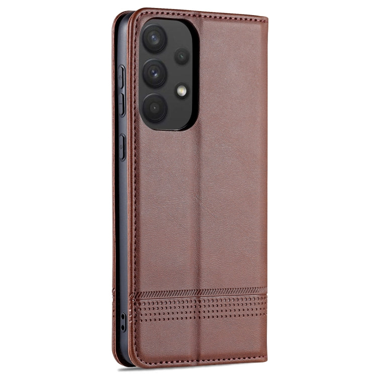 For Samsung Galaxy A73 5G AZNS Magnetic Calf Texture Flip Leather Phone Case