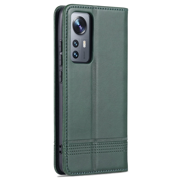 For Xiaomi 12 / 12X AZNS Magnetic Calf Texture Flip Leather Phone Case