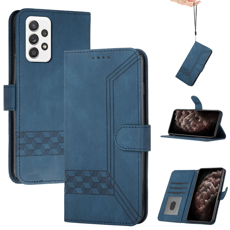 For Samsung Galaxy A33 5G Cubic Skin Feel Flip Leather Phone Case