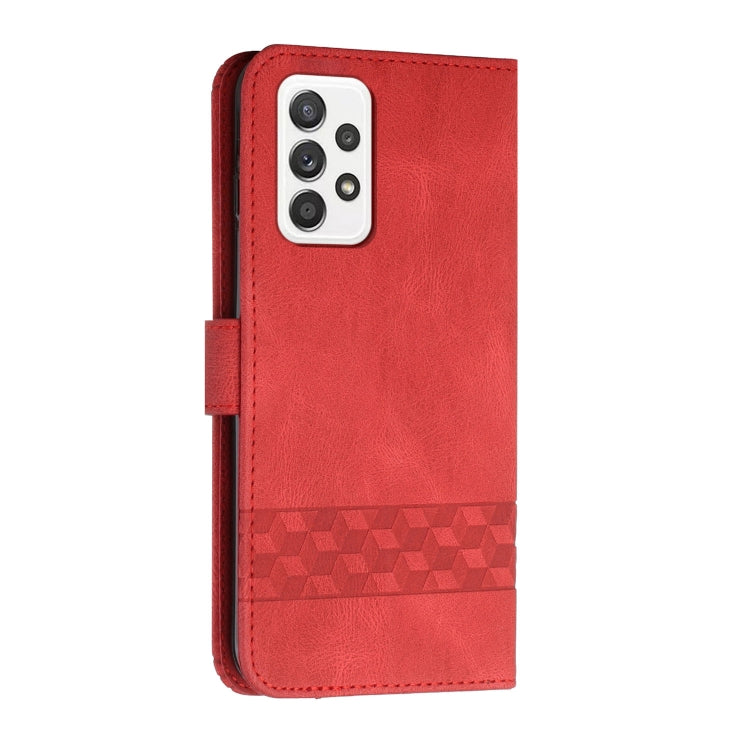 For Samsung Galaxy A33 5G Cubic Skin Feel Flip Leather Phone Case