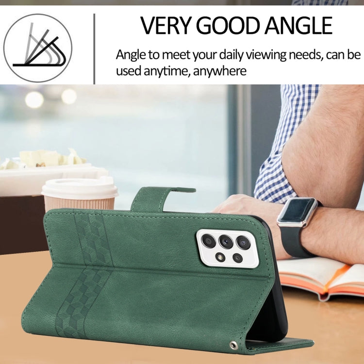 For Samsung Galaxy A33 5G Cubic Skin Feel Flip Leather Phone Case