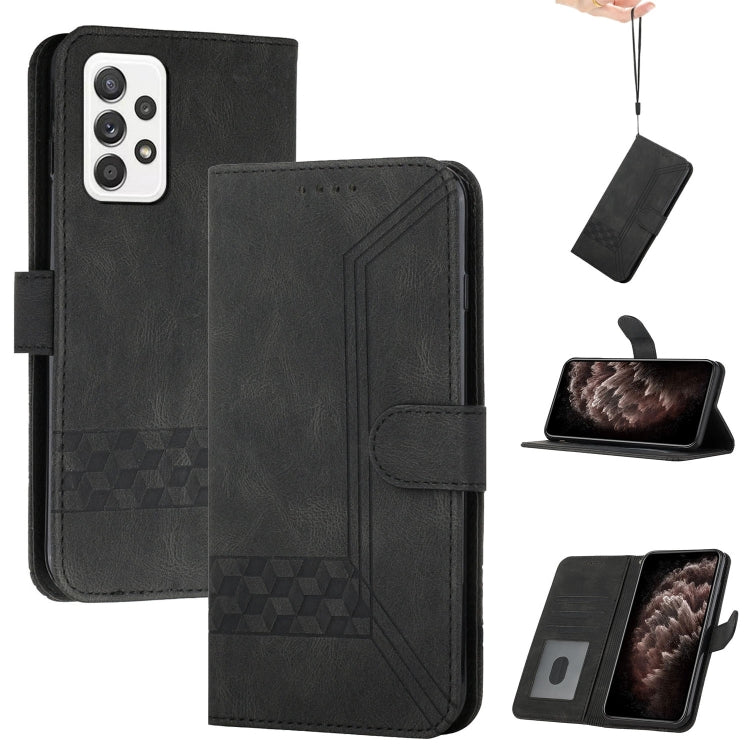 For Samsung Galaxy A33 5G Cubic Skin Feel Flip Leather Phone Case