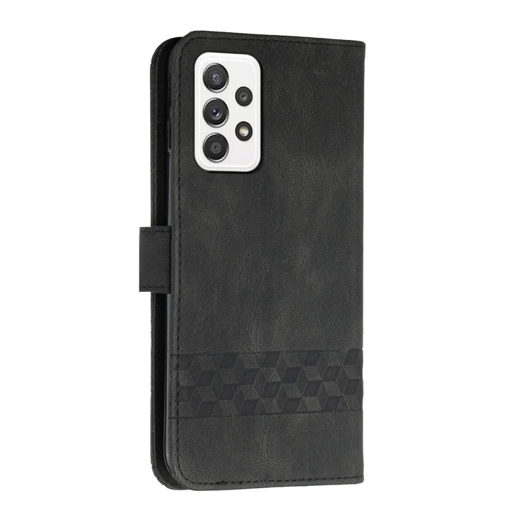 For Samsung Galaxy A33 5G Cubic Skin Feel Flip Leather Phone Case