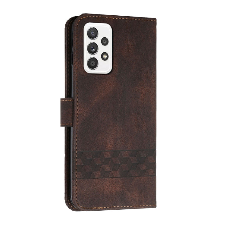 For Samsung Galaxy A33 5G Cubic Skin Feel Flip Leather Phone Case