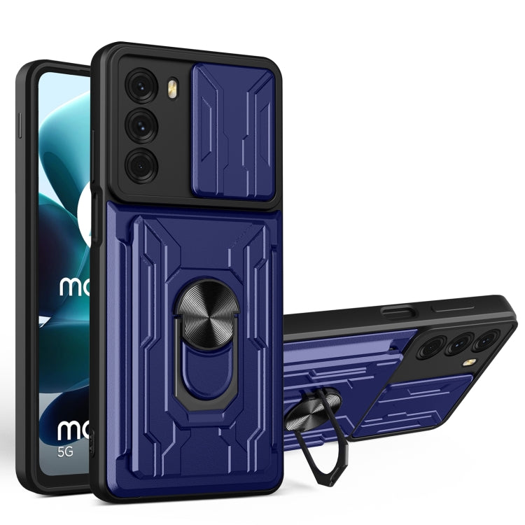 For Motorola Moto G200 5G / Edge S30 Sliding Camshield TPU+PC Phone Case with Card Slot