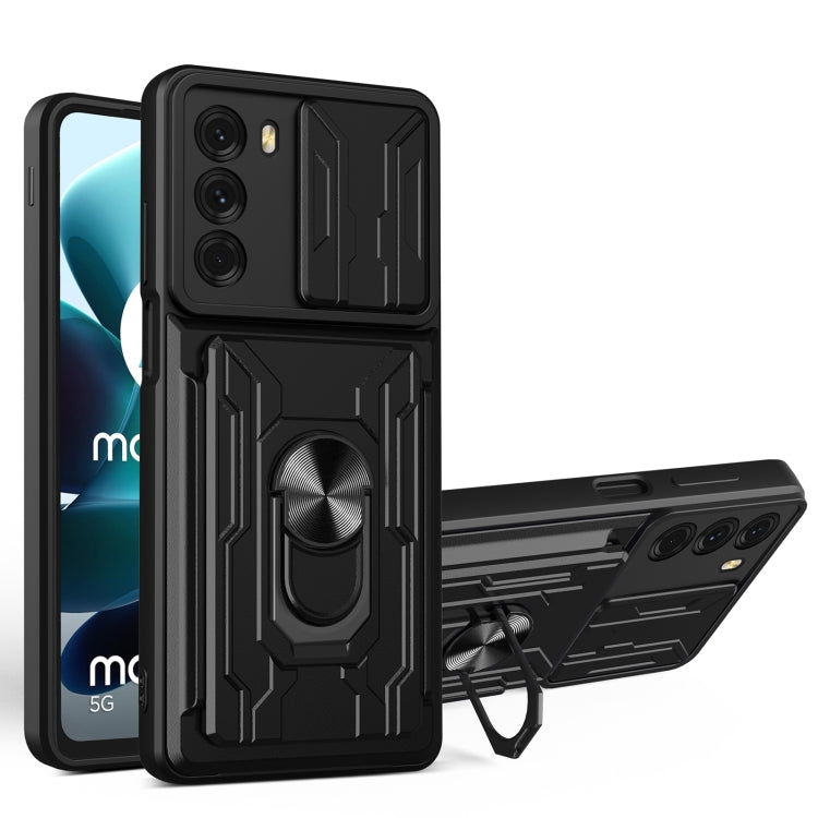 For Motorola Moto G200 5G / Edge S30 Sliding Camshield TPU+PC Phone Case with Card Slot