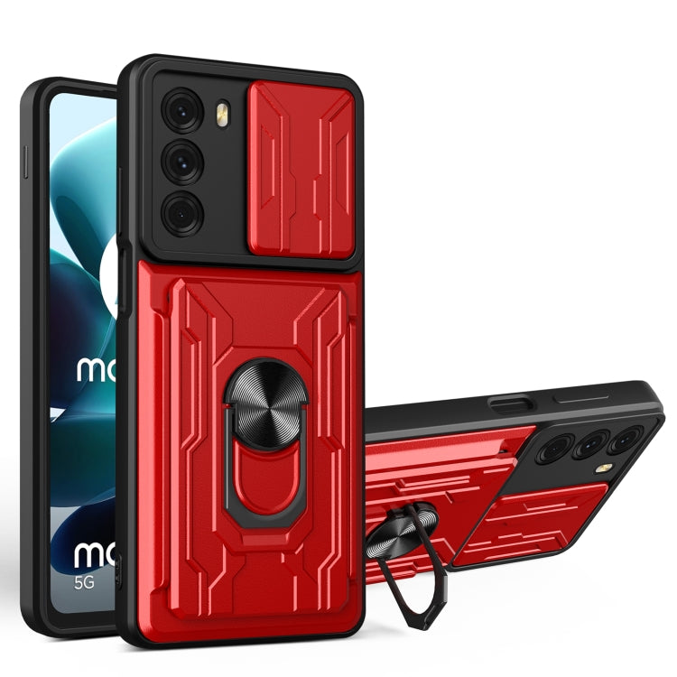 For Motorola Moto G200 5G / Edge S30 Sliding Camshield TPU+PC Phone Case with Card Slot