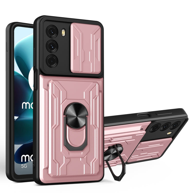 For Motorola Moto G200 5G / Edge S30 Sliding Camshield TPU+PC Phone Case with Card Slot