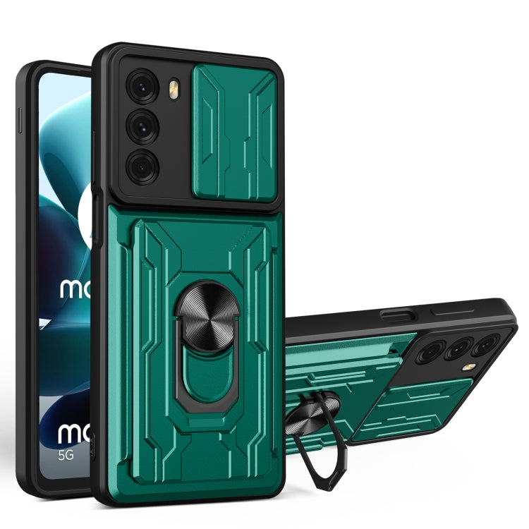 For Motorola Moto G200 5G / Edge S30 Sliding Camshield TPU+PC Phone Case with Card Slot