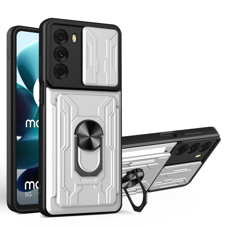 For Motorola Moto G200 5G / Edge S30 Sliding Camshield TPU+PC Phone Case with Card Slot