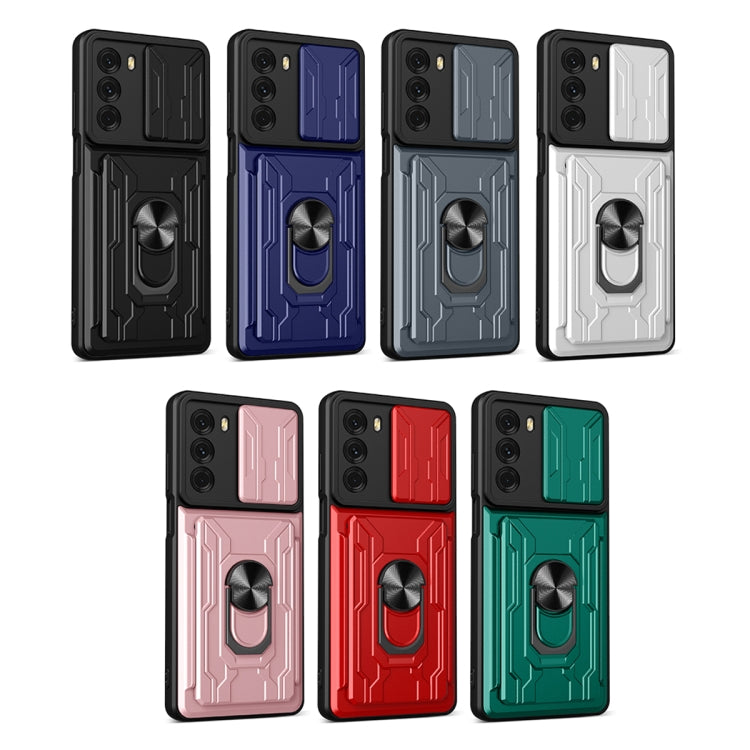 For Motorola Moto G200 5G / Edge S30 Sliding Camshield TPU+PC Phone Case with Card Slot