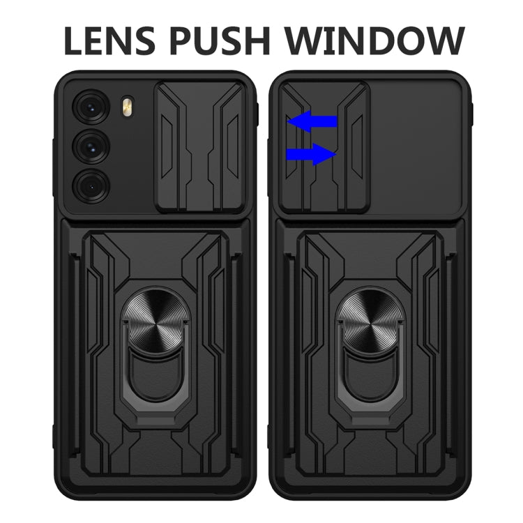 For Motorola Moto G200 5G / Edge S30 Sliding Camshield TPU+PC Phone Case with Card Slot