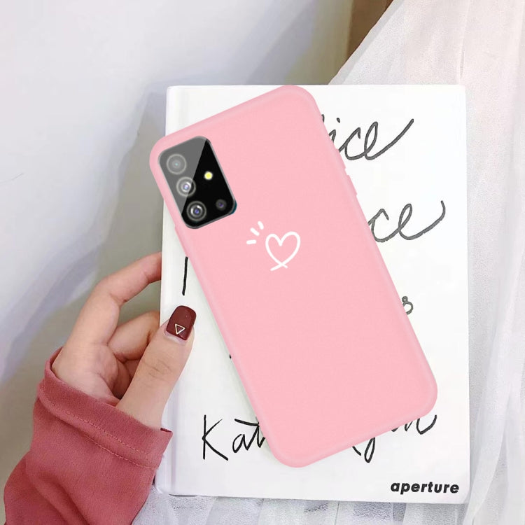 For Galaxy S20+ Love Heart Pattern Frosted TPU Protective Case