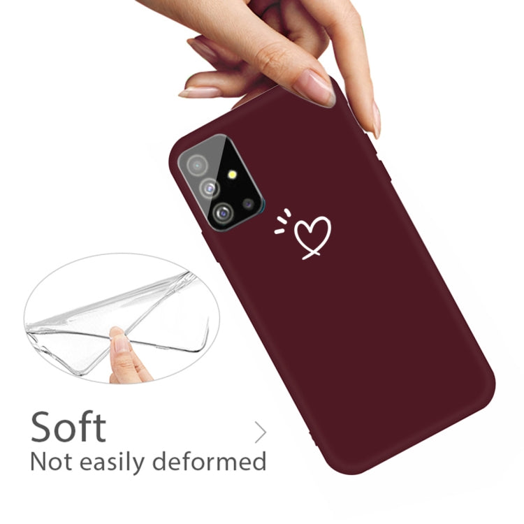 For Galaxy S20+ Love Heart Pattern Frosted TPU Protective Case