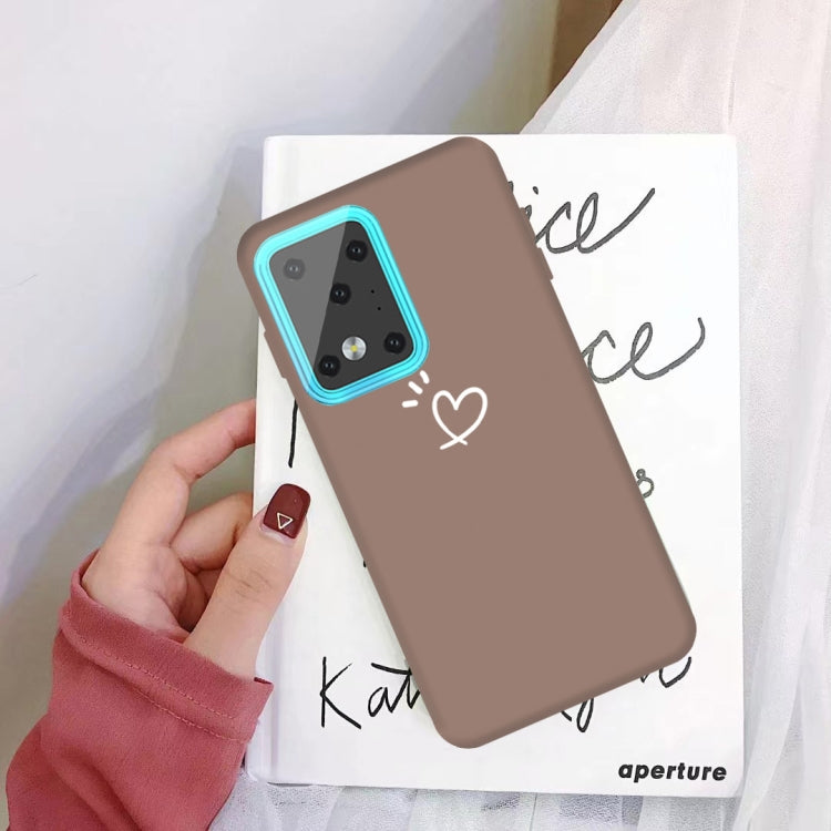 For Galaxy S20 Ultra Love Heart Pattern Frosted TPU Protective Case