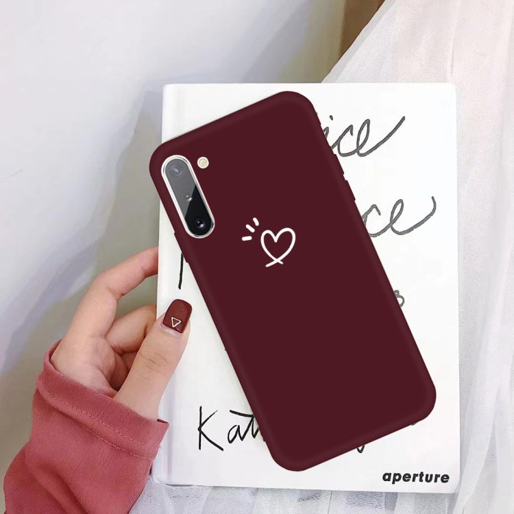 For Galaxy Note10 Love Heart Pattern Frosted TPU Protective Case