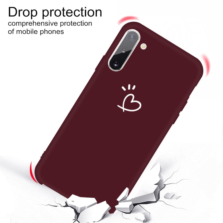For Galaxy Note10 Love Heart Pattern Frosted TPU Protective Case