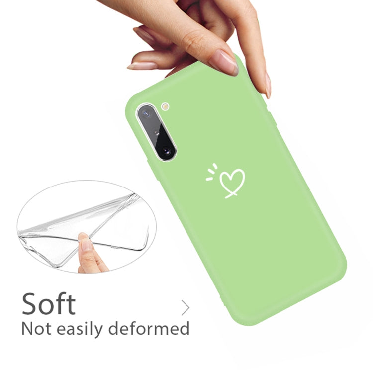 For Galaxy Note10 Love Heart Pattern Frosted TPU Protective Case