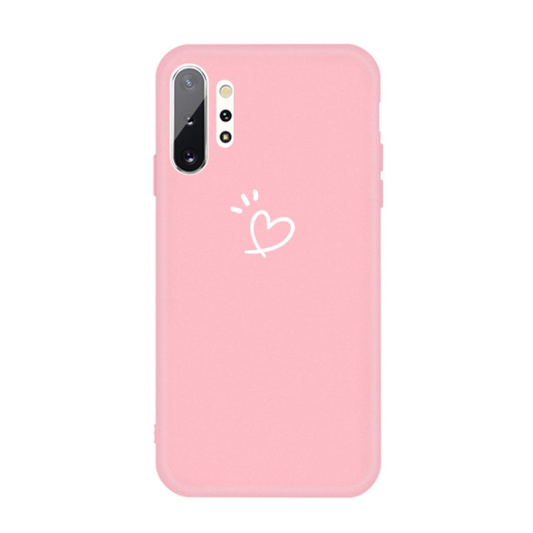 For Galaxy Note10+ Love Heart Pattern Frosted TPU Protective Case