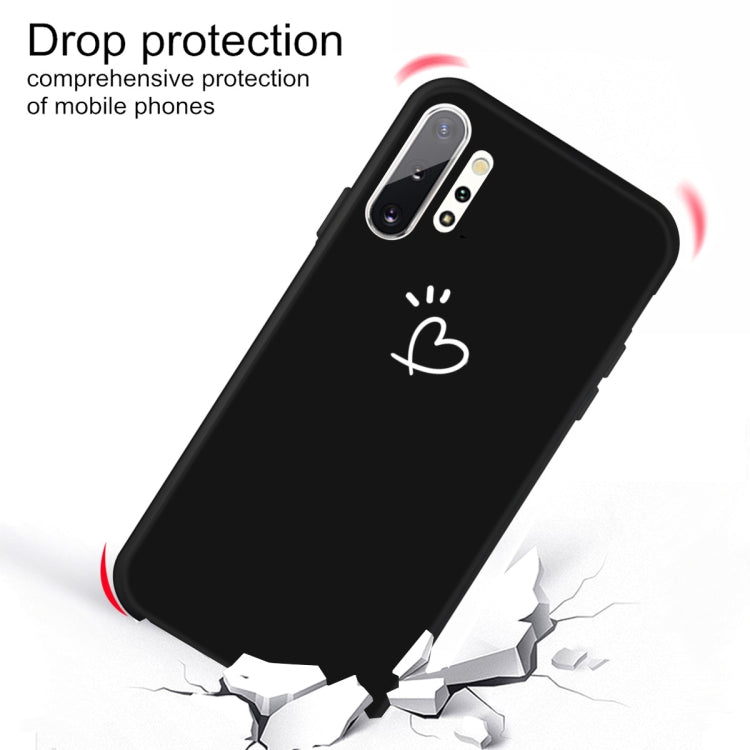 For Galaxy Note10+ Love Heart Pattern Frosted TPU Protective Case