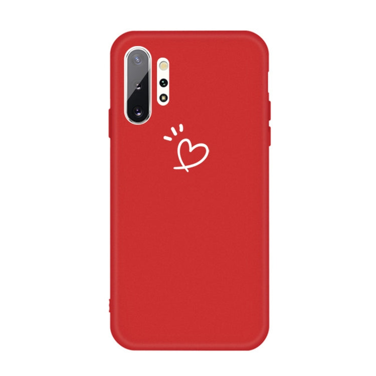 For Galaxy Note10+ Love Heart Pattern Frosted TPU Protective Case