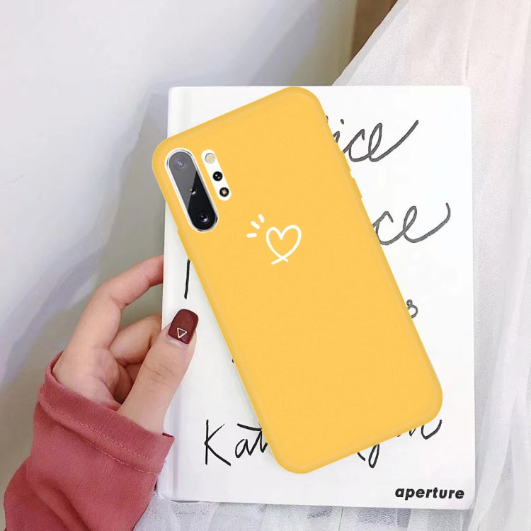 For Galaxy Note10+ Love Heart Pattern Frosted TPU Protective Case