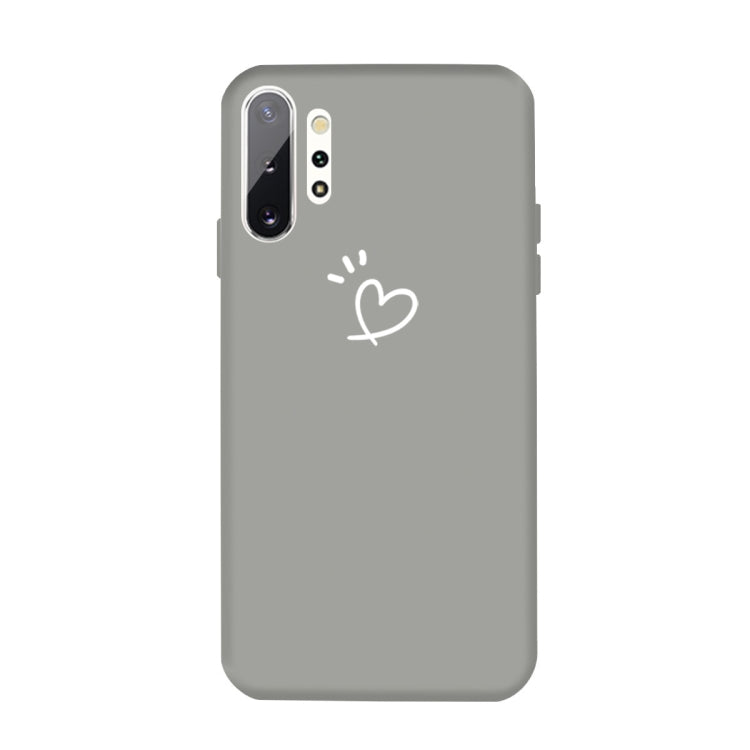 For Galaxy Note10+ Love Heart Pattern Frosted TPU Protective Case