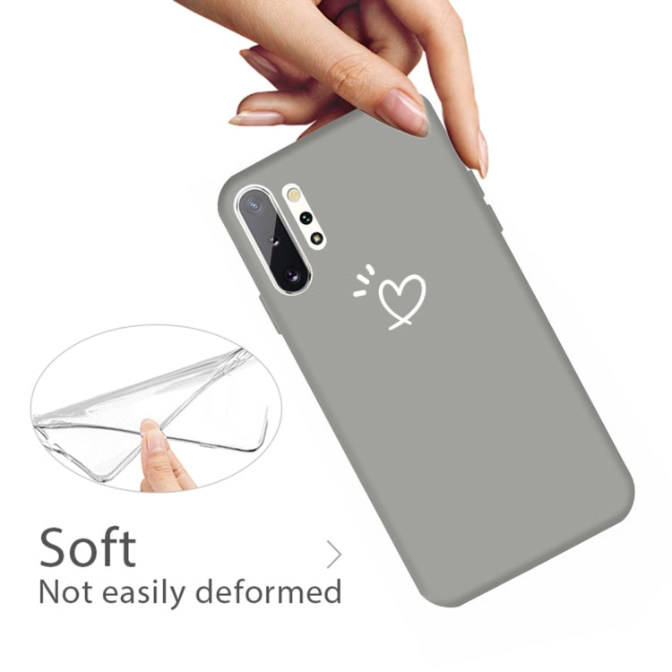 For Galaxy Note10+ Love Heart Pattern Frosted TPU Protective Case