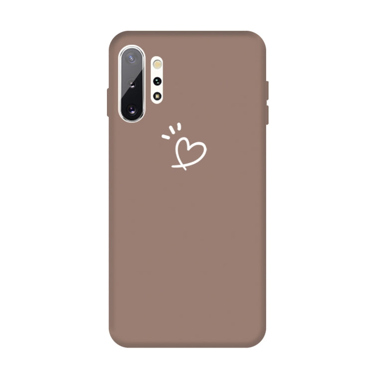 For Galaxy Note10+ Love Heart Pattern Frosted TPU Protective Case