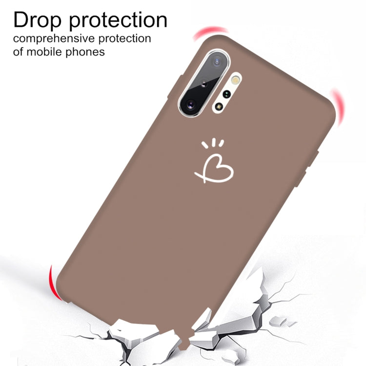 For Galaxy Note10+ Love Heart Pattern Frosted TPU Protective Case