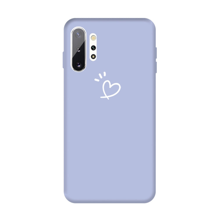 For Galaxy Note10+ Love Heart Pattern Frosted TPU Protective Case
