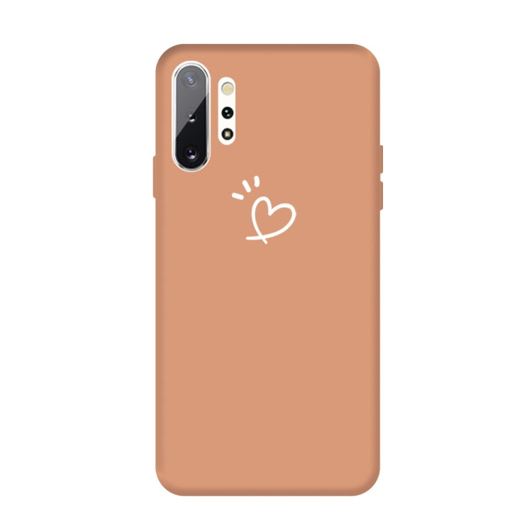 For Galaxy Note10+ Love Heart Pattern Frosted TPU Protective Case