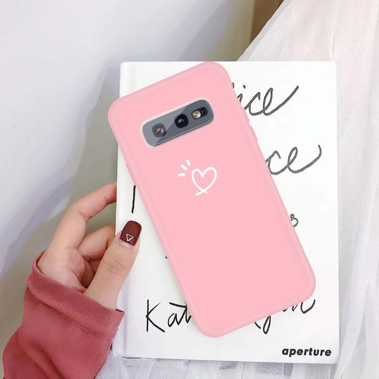 For Galaxy S10 Love Heart Pattern Frosted TPU Protective Case