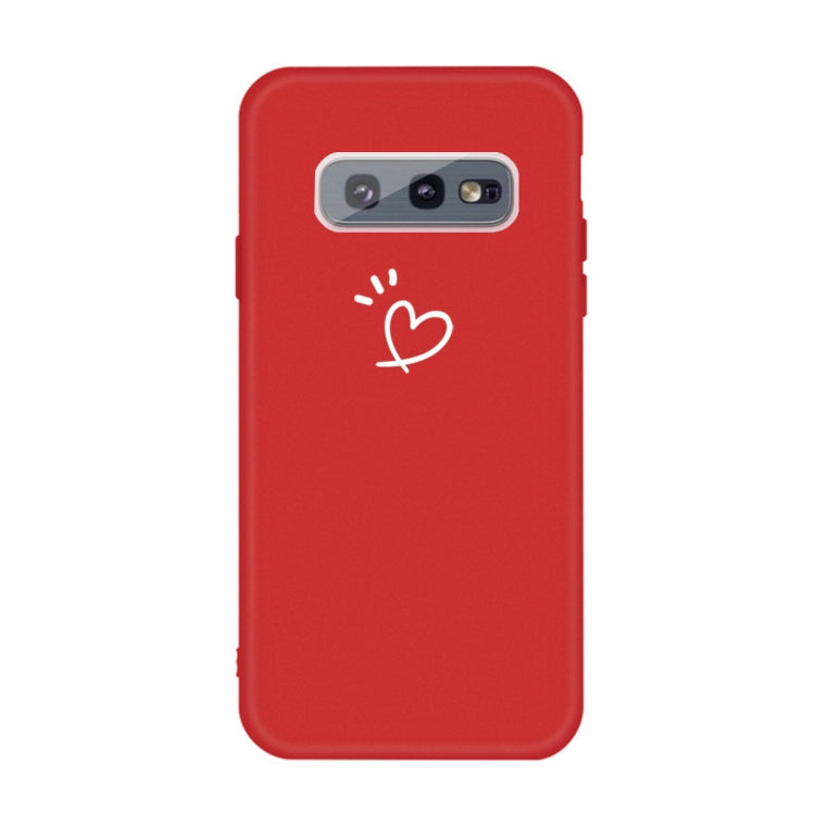 For Galaxy S10 Love Heart Pattern Frosted TPU Protective Case