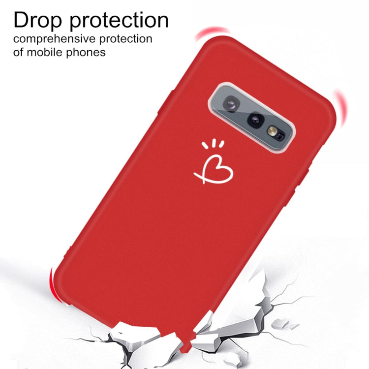 For Galaxy S10 Love Heart Pattern Frosted TPU Protective Case