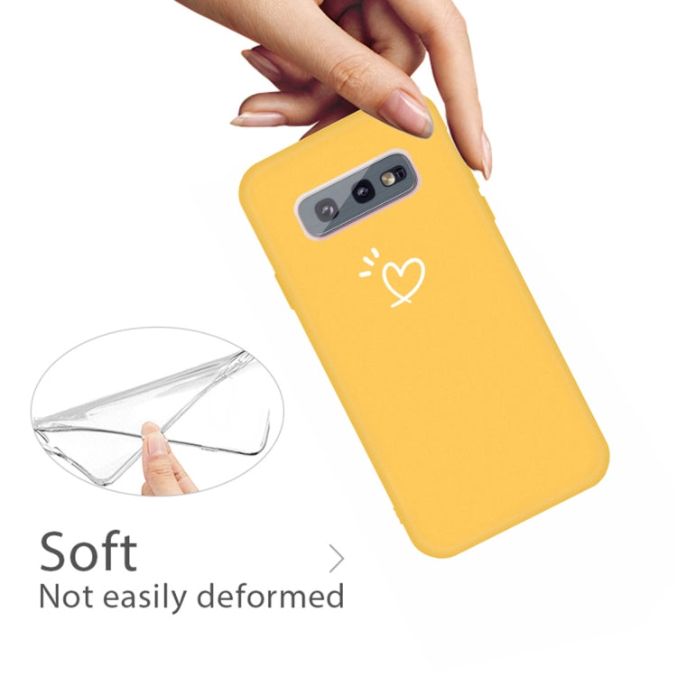 For Galaxy S10 Love Heart Pattern Frosted TPU Protective Case