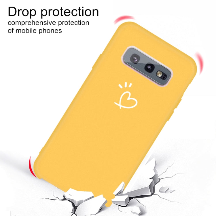 For Galaxy S10 Love Heart Pattern Frosted TPU Protective Case