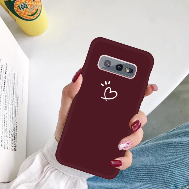 For Galaxy S10 Love Heart Pattern Frosted TPU Protective Case