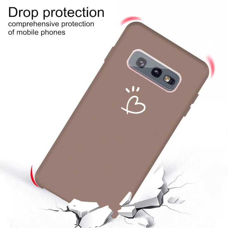 For Galaxy S10 Love Heart Pattern Frosted TPU Protective Case