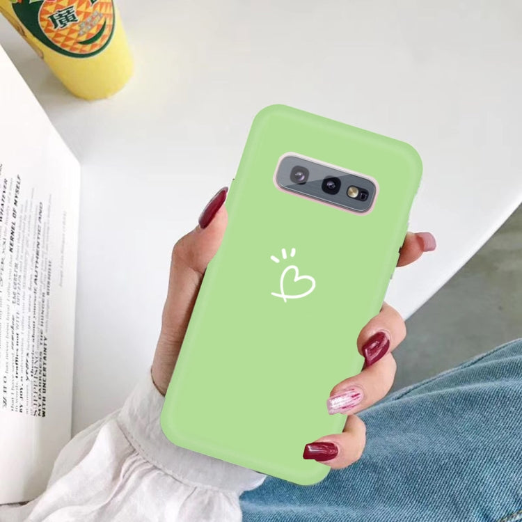 For Galaxy S10 Love Heart Pattern Frosted TPU Protective Case