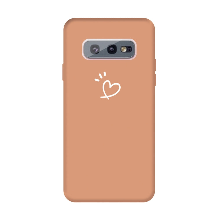 For Galaxy S10 Love Heart Pattern Frosted TPU Protective Case
