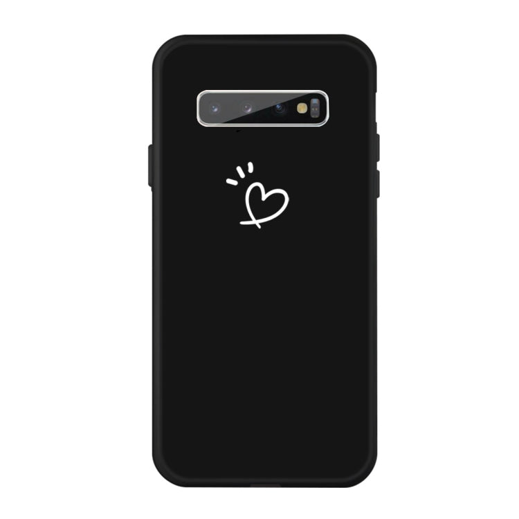 For Galaxy S10+ Love Heart Pattern Frosted TPU Protective Case